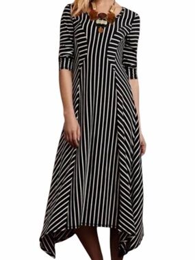 Anthropologie Saturday Sunday Asymmetrical Striped Dress